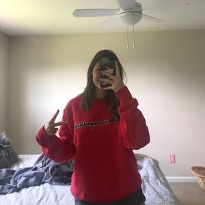 Red Champion Crewneck